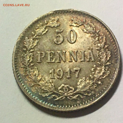 50 пенни 1917. S. Орел без корон. UNC - image-09-02-21-08-50-1