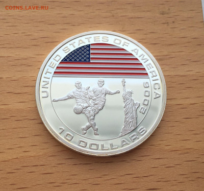 Крона Шайба Либерия 5$ долларов 2005 США футбол - IMG_2158.JPG