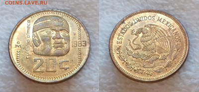 Монеты мира по фиксированной цене - МЕКСИКА 20 сентаво 1983 KM 491 20191213_1319