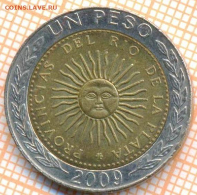 Аргентина 1 песо 2009 г., до 23.02.2021 г. 22.00 по Москве - Аргентина 1 песо 2009 2805