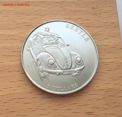 Крона Шайба Либерия 5 долларов 2000 Volkswagen Beetle Жук - IMG_2193.JPG