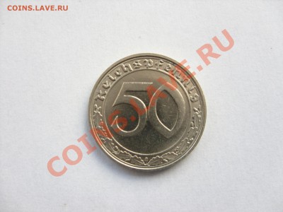 50 пфеннигов 1939 D. Никель. Одна из редких монет 3 Рейха. - 50 пф 1939D - 1