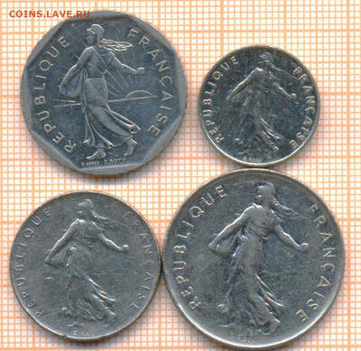 Франция 4 монеты, до 24.02.2021 г. 22.00 по Москве - Франция 4 монеты 2834а