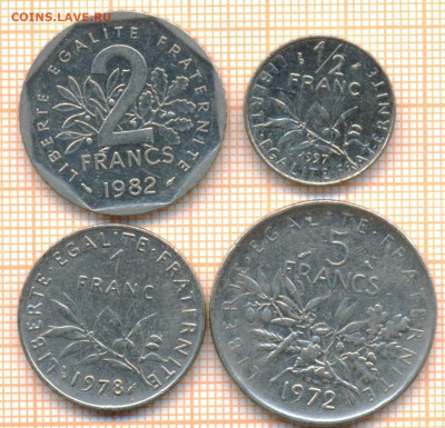 Франция 4 монеты, до 24.02.2021 г. 22.00 по Москве - Франция 4 монеты 2834