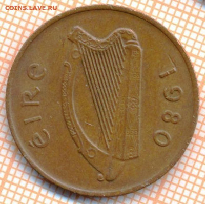 Ирландия 2 пенса 1980 г., до 24.02.2021 г. 22.00 по Москве - Ирландия 2 пенса 1980 2824а