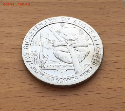 Крона Шайба Остров Мэн 1 крона 1988 200 лет Австралии Коала - IMG_2375.JPG