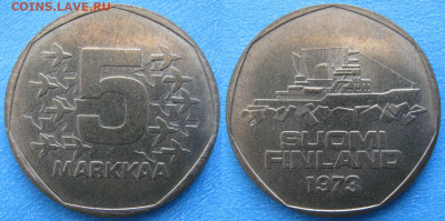 Финляндия 5 марок 1973 до 25-02-21 в 22:00 - Финляндия 5 марок 1973 S    160-к15-6382