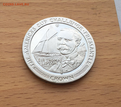 Крона Шайба Остров Мэн 1 крона 1987 Регата Кубок Америки - IMG_2431.JPG