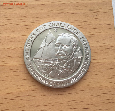 Крона Шайба Остров Мэн 1 крона 1987 Регата Кубок Америки - IMG_2429.JPG