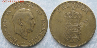 Дания 2 кроны 1947 до 28-02-21 в 22:00 - Дания 2 кроны 1947    160-ак6-3686