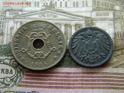 бельгия 10 центов 1904,  1 пфенинг 1907 до  24.02 в 22.00 - Изображение 8953