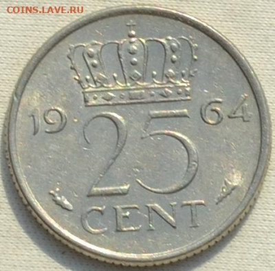 Нидерланды 25 центов 1964. 25. 02. 2021 в 22 - 00. - DSC_0504.JPG