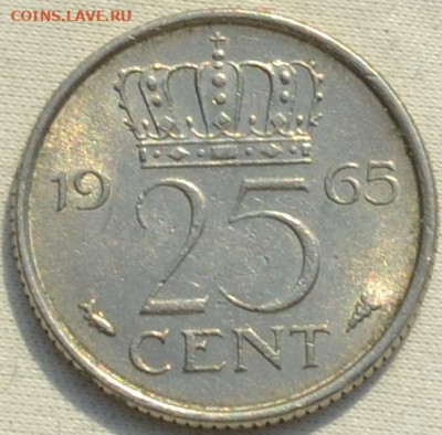 Нидерланды 25 центов 1965. 25. 02. 2021 в 22 - 00. - DSC_0506.JPG