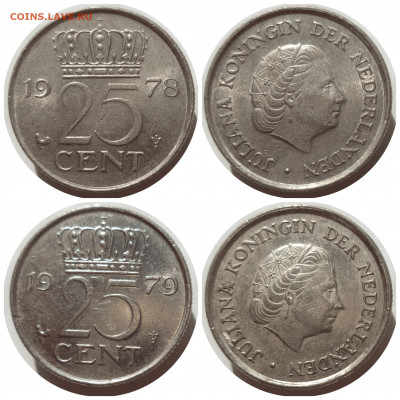 ФИКС 25 центов Нидерланды 1950-1992 гг. до 24.02.21 в 22:00 - CollageMaker_20201219_001459048