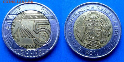Перу - 5 новых солей 2011 года (БИМ) до 1.03 - Перу 5 новых солей, 2011