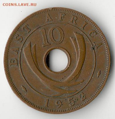 Британская Восточная Африка 10 центов, 1952 до 28.02 - bza_10-52-1
