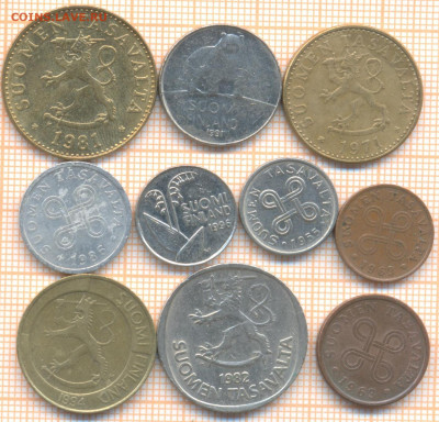 Финляндия 10 монет, до 02.03.2021 г. 22.00 по Москве - финляндия 10 монет1
