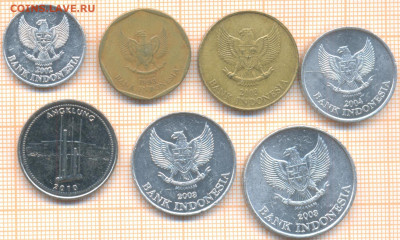 Индонезия 7 монет, до 02.03.2021 г. 22.00 по Москве - Индонезия 7 монет