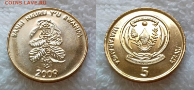 Иностранные монеты по фиксированной цене - РУАНДА 5 франков 2009 20190206_1335