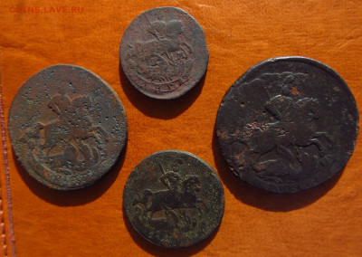 Денга 1771, 1коп 1760 и 2коп 1757,-58 до 28.2 в 22.22. - 5