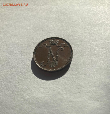 1 пенни Русская Финляндия 1907г., шт.блеск , до 04.03.21г. - 1p7-3