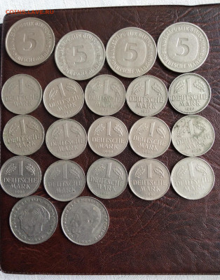 Набор монет ФРГ 21 шт , 5марок —4 шт, 2 марки—2 шт, 1м—15 шт - 5D7CB387-99F0-4744-BC84-704042A97BFB