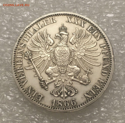Королевство Пруссия. Вильгельм I. 1 ТАЛЕР 1866 года. Победн. - 1Талр66 (6)