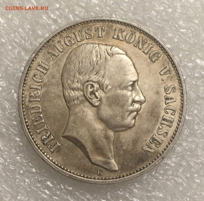 Королевство Саксония. Фридрих Август III. 5 МАРОК 1907 года. - 5Марк1907 (2)