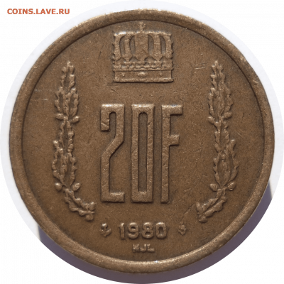 20 франков 1980 г. ЛЮКСЕМБУРГ до 02.03.21 в 22:00 МСК - Rounded_20210301_204811