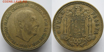 Испания 1 песета 1966 (69)  до 07-03-21 в 22:00 - 11 96 Испания 1 песета 1966 (69)     295