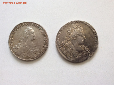 1 рубль 1732г Анна 1 рубль 1774г Екатерина II - B234BC81-02CD-431F-99C6-A1FF152E229F