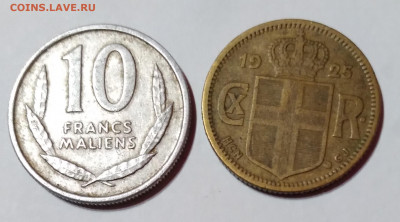 Мали 10 фр. 1961г.,Исланд. 1 крона 1925г. до 7.03.21г.22:00 - 20210302_221654