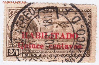 Старая марка Мексики с надпеч. до 09.03.21 г в 23.00 - 002