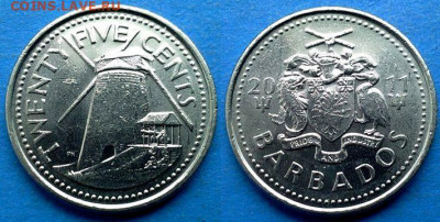 Барбадос - 25 центов 2011 года до 8.03 - Барбадос 25 центов, 2011