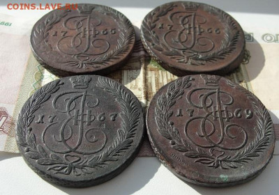 Четыре пятикоппечника: ем,  1765,66,67,69 - a2