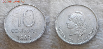 Монеты мира по фиксированной цене - АРГЕНТИНА 10 сентаво 1983 20190702_1543