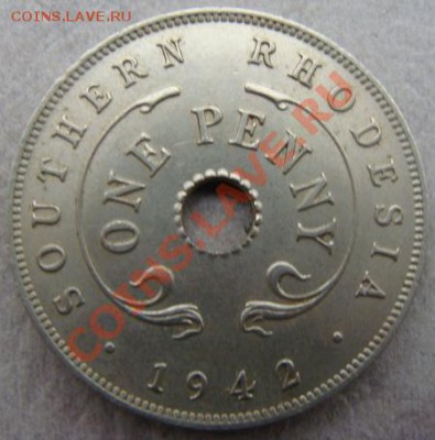 - Британская Юж. Родезия 1 пенни 1942 - до 13.10.11 22Мск - Coin1121(1)