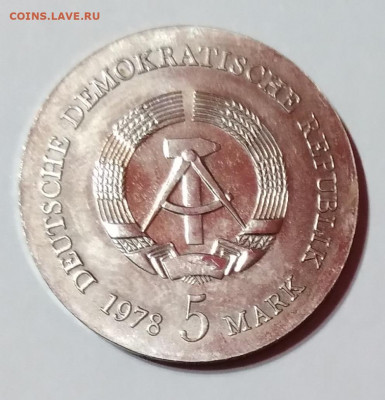 Германия - ГДР 5 марок, 1978г. Клопшток до 10.03.21г. 22:00 - 20210305_203334