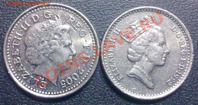 БРИТАНИЯ 5 пенсов 1992-2005г. + БОНУС!!! (302) - а302_5п92,05