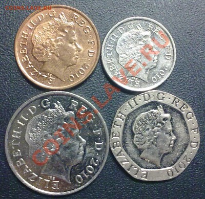 БРИТАНИЯ 1,5,10,20 пенсов 2010г. + БОНУС!!! (305) - а305_1,5,10,20п10