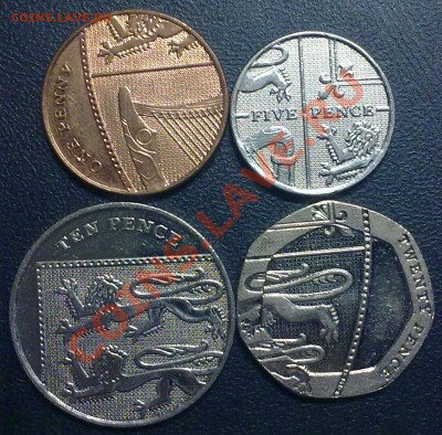 БРИТАНИЯ 1,5,10,20 пенсов 2010г. + БОНУС!!! (305) - р305_1,5,10,20п10