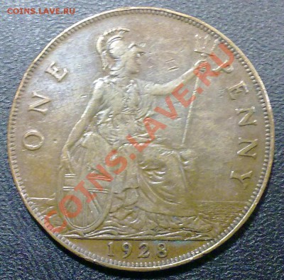 БРИТАНИЯ 1 пенни 1928г. + БОНУС!!! (310) - р310_1п1928