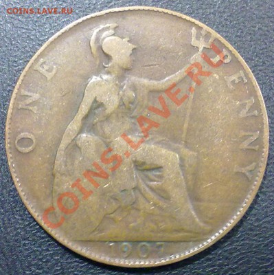 БРИТАНИЯ 1 пенни 1907г. + БОНУС!!! (311) - р311_1п1907