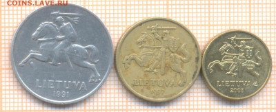 Литва 3 монеты , до 13.03.2021 г. 22.00 по Москве - Литва 3 монеты 2857а