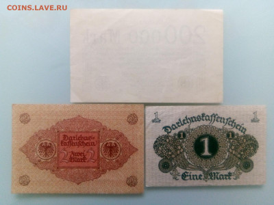 Германия 1,2 марки 1920, 200.000 1923 почти пресс до 9.03.21 - IMG_20210307_162126