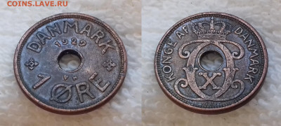 Иностранные монеты по фиксированной цене - ДАНИЯ 1 эре 1929 20191123_1110