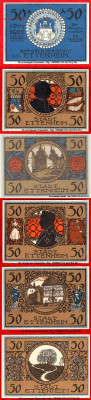Досчитаем до 10 000 или более - 1545 нотгельд 50 пфеннигов 1922. Германия. г. Эттенхайм (Баден). 077
