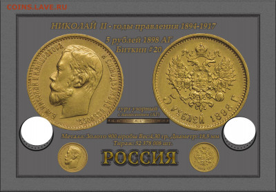 О фотографировании монет - 5 рублей 1898 аг открытка 1-б — копия