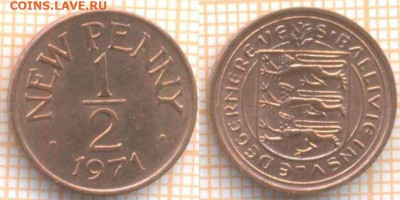 2 пенни 1971 г., до 16.03.2021 г. 22.00 по Москве - Гернси полпенни 1971 2410