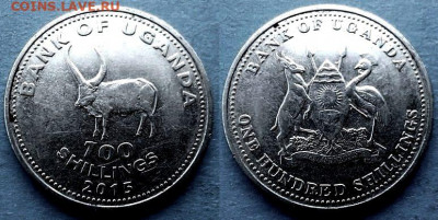 Уганда - 100 шиллингов 2015 года (Фауна) до 17.03 - Уганда 100 шиллингов, 2015